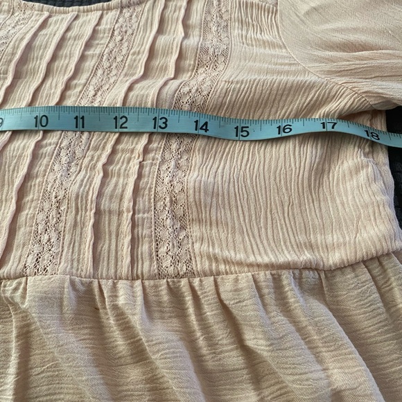 American Eagle Embroidered Blush Babydoll Blouse - Picture 6 of 8